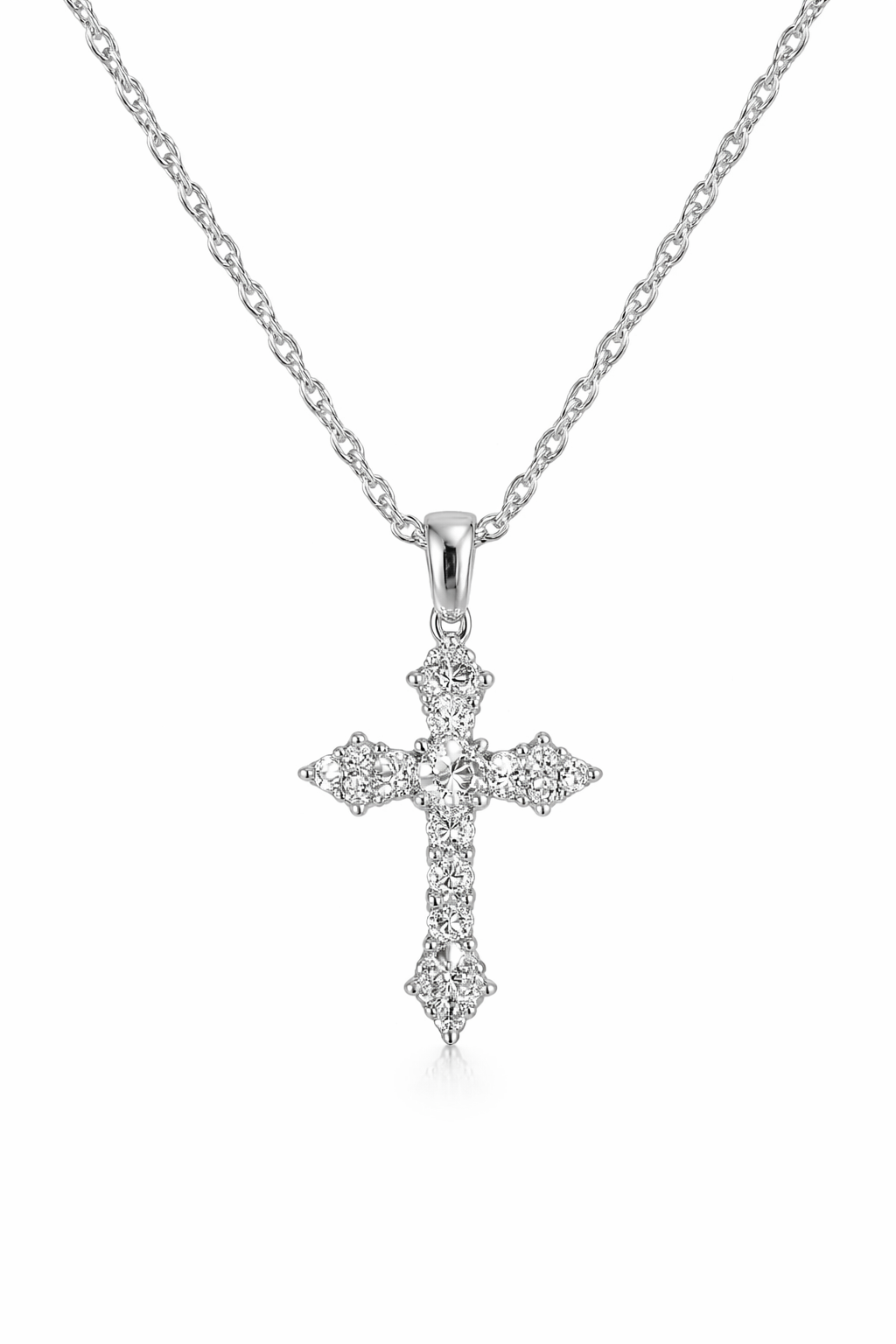 Shiny Crystal Cross Necklace